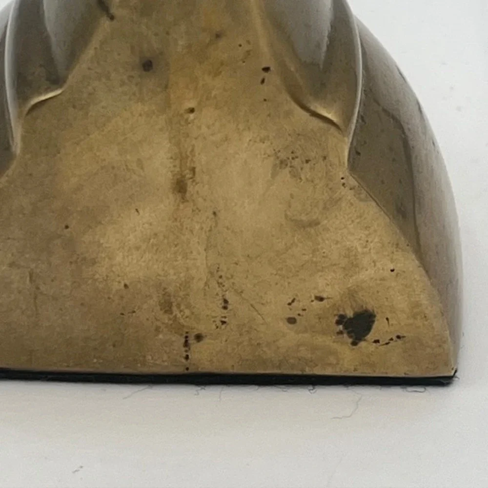 Vintage Solid Brass Duck Head Bookend Mallard Waterfowl Figurine Decor 6.25in